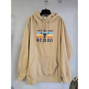 Men's 2XL Ain't My First Rodeo Hoodie Western Bull Skull